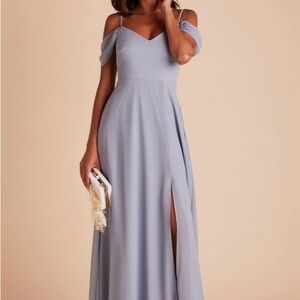 Elegant Blue Off-Shoulder Dress